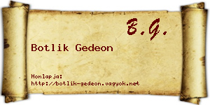 Botlik Gedeon névjegykártya